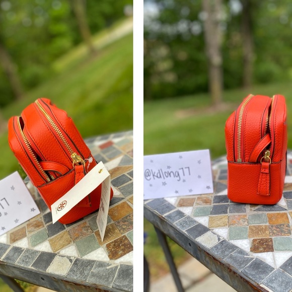 Tory Burch Block T Pebbled Leather Crossbody Bag - Picture 10 of 16